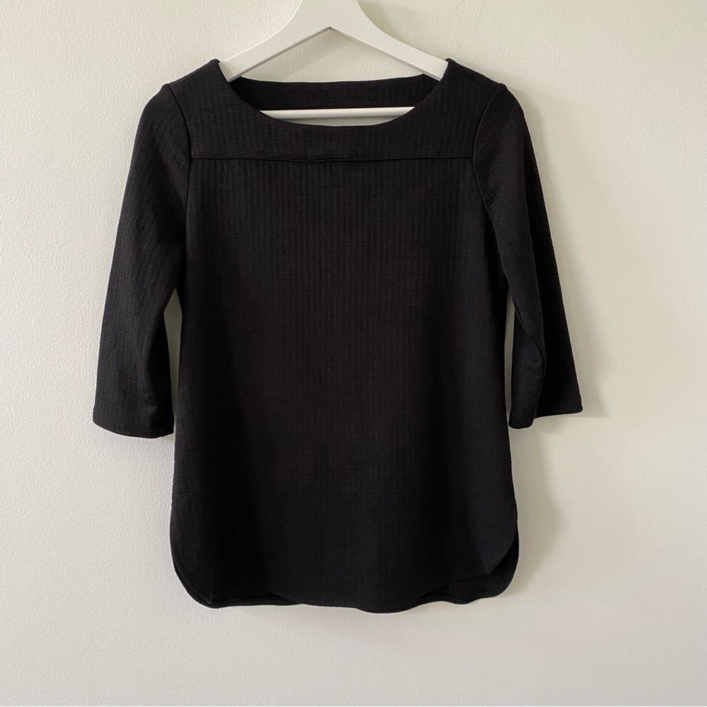 Jules & Leopold Women’s 3/4 Sleeve Cut-out Back Black EUC
